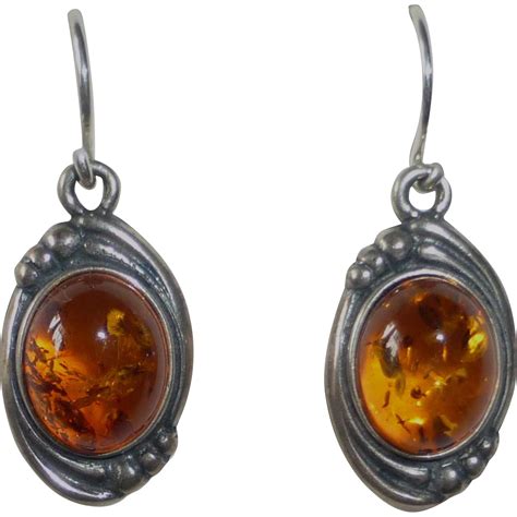 amber pierced earrings.